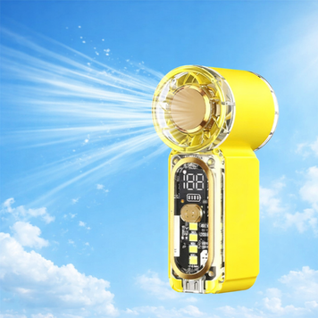 Портативний стильний міні-вентилятор X699 компактний USB з дисплеєм та підсвіткою,Жовтий