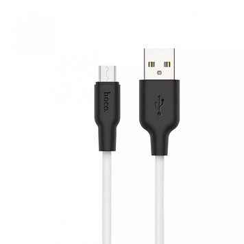 Кабель Micro 2.4A (1m) &mdash; Hoco X21 Plus Silicone &mdash; Black＆white