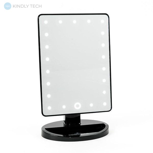 Дзеркало для макіяжу Magic Makeup Mirror з 22 LED-підсвіткою Чорне