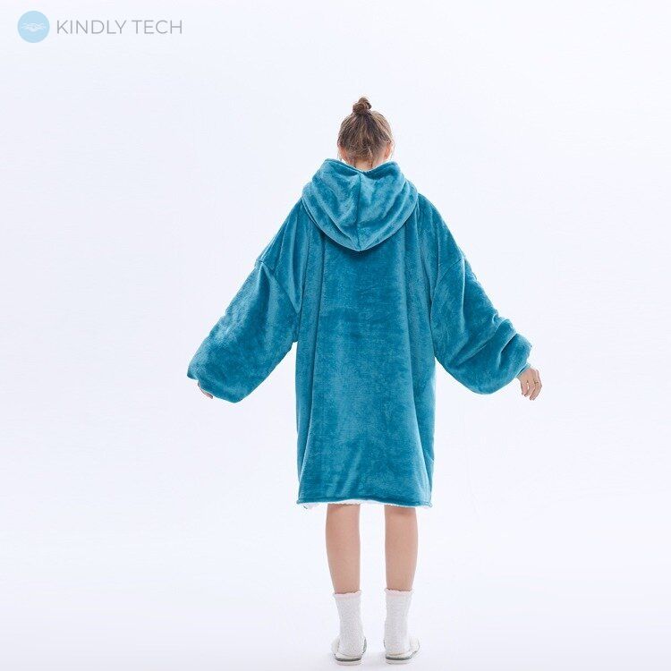 Плед з капюшоном Huggies Ultra Plush Blanket Hoodie Блакитний