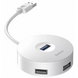 Юсб-Хаб для комп'ютера HUB Adapter &mdash; Baseus Airjoy round box (USB3.0 to USB3.0*1+USB2.0*3)10cm &mdash; CAHUB-F02 White