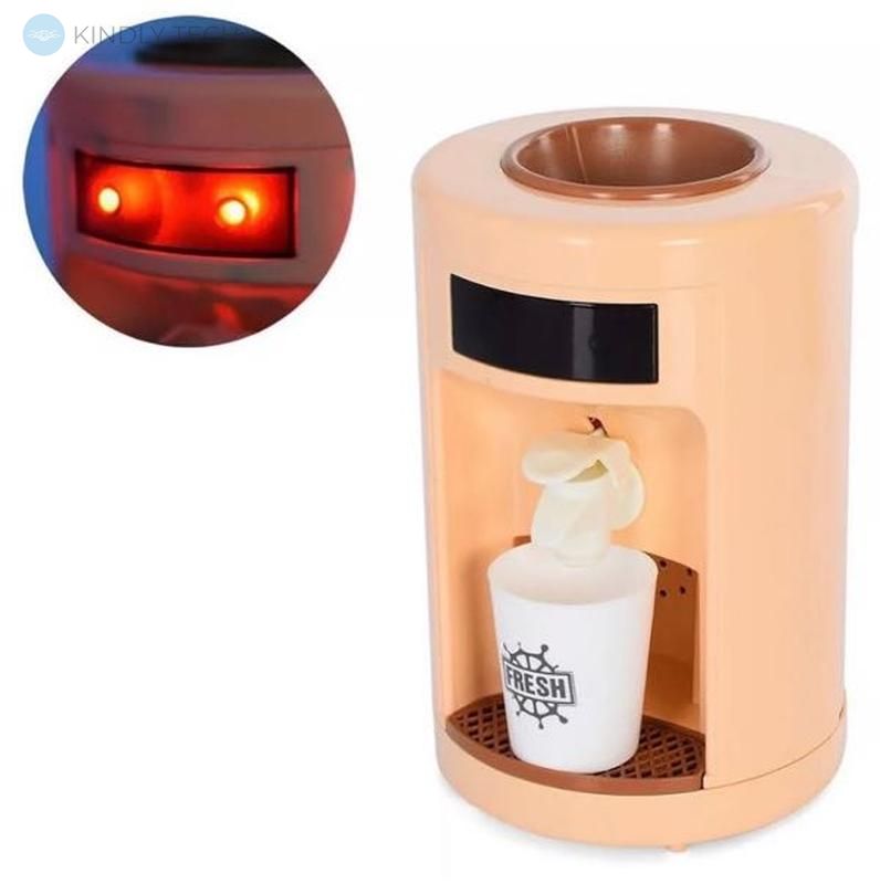 Детский кулер для воды H2O Fresh диспенсер с подсветкой и музыкой, Персиковый