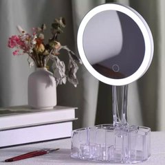 Зеркало для макияжа с LED подсветкой и подставкой-органайзер
