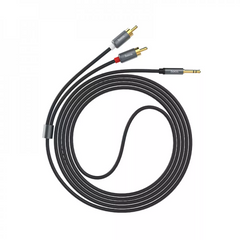 Кабель Cable Dual RCA To 3.5mm (1.55m) — Hoco UPA10 Lotus Metal Gray