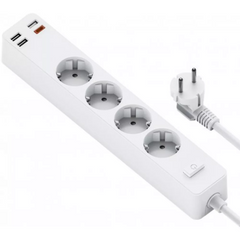 Удлинитель, Сетевой фильтр на 4 розетки 3m — WiWU U02UK3MW PD20W UK Plug — White