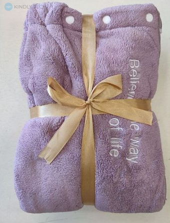 Комплект банний - мікрофібра чалма+халат Purple