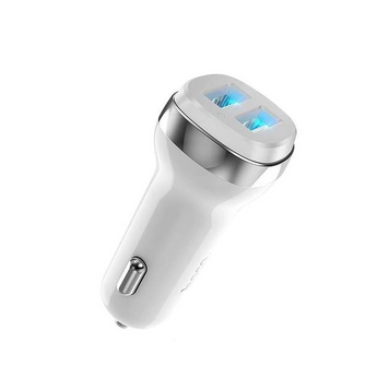 Автомобильное зарядное устройство 2USB 2.4A Hoco Z40, Белый