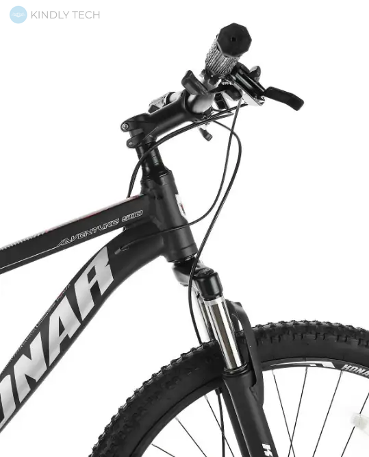 Велосипед гірський з алюмінієвою рамою Konar KA-27.5"17 передні амортизатори, Чорний/білий