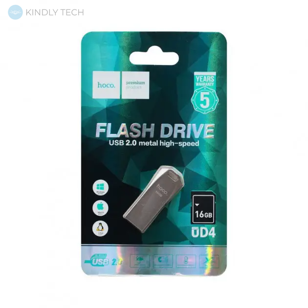 USB Флешка металева для комп'ютера та ноутбука 16ГБ HOCO UD4 16GB
