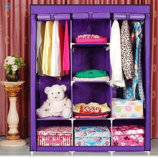 Складной тканевый шкаф Storage Wardrobe 88130 Фиолетовый