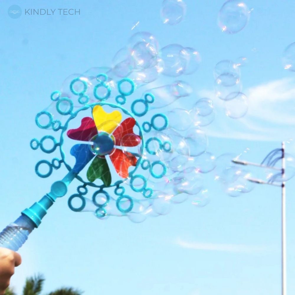 Мильна гра, машина для виробництва мильних бульбашок з вітряком, Blue