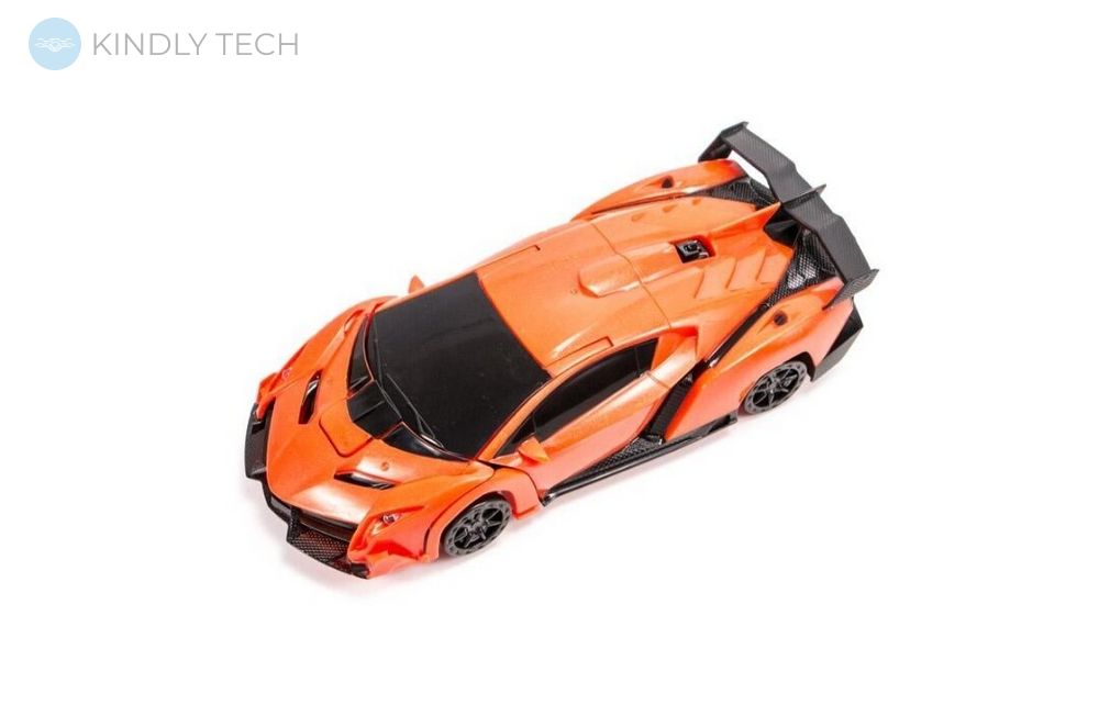 Машинка Трансформер Lamborghini Robot Car Size 18 оранжевая