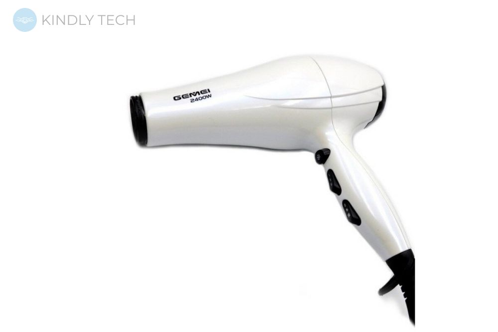 Профессиональный фен для волос GEMEI GM-105 Белый