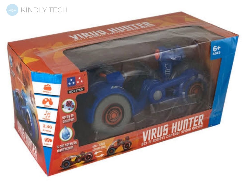 Радиоуправляемый мотоцикл с дезинфектором Virus Hunter, Blue