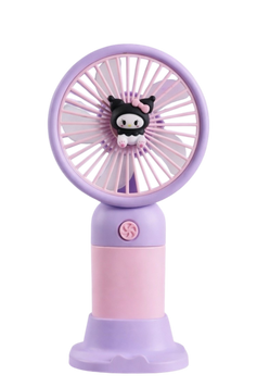 Милый портативный вентилятор Kuromi Fan USB ручной 3 скорости компактный