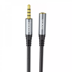 Кабель Cable Aux (Male to Female) (1m) — Hoco UPA20 — Metal Gray