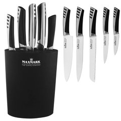 Набір ножів у чорній колоді Maxmark MK-K06 6 предметів