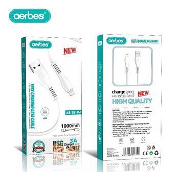 Кабель для зарядки Aerbes 1000мм 3A Lightning IOS