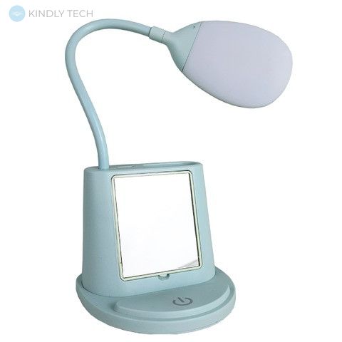 Настільна світлодіодна лампа із дзеркалом YW9070 підставка для телефону та USB виходом