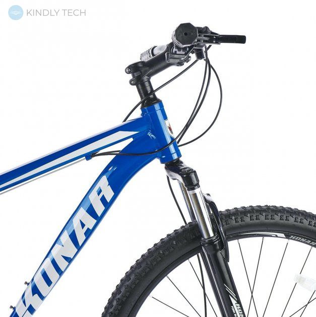 Велосипед горный с алюминиевой рамой Konar KA-29″18# 21S передние амортизаторы, Синий/белый