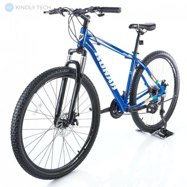 Велосипед горный с алюминиевой рамой Konar KA-29″18# 21S передние амортизаторы, Синий/белый