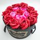 Подарунковий набір Forever з трояндами з мила в шляпной коробці 19х19 см Червоний