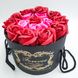 Подарочный набор Forever с розами из мыла в шляпной коробке 19х19 см Красный