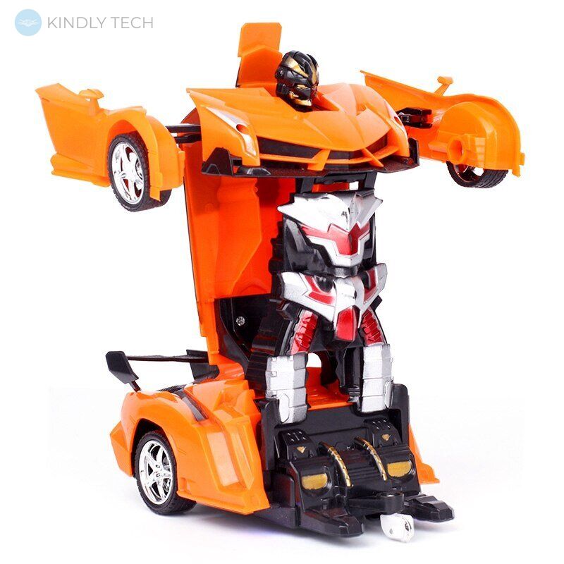 Машинка Трансформер Lamborghini Robot Car Size 18 оранжевая