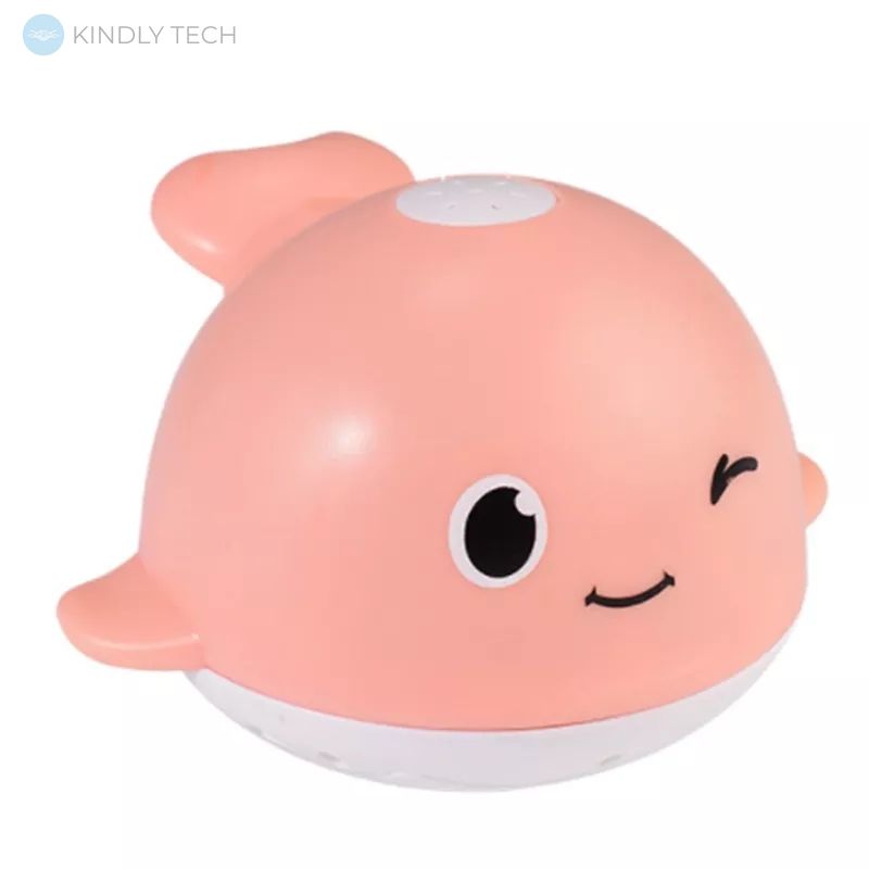 Іграшка для купання Light Spouting Whale Кіт з фонтанчиком та LED підсвічуванням, Рожевий