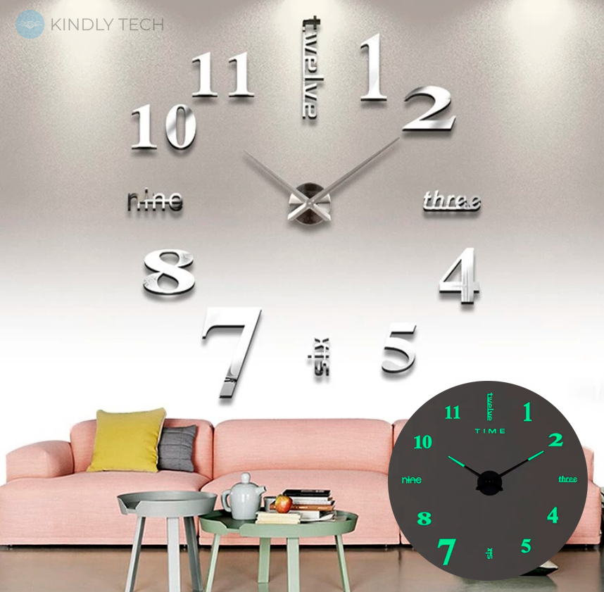 Великий настінний годинник Horloge 3D DIY, Кварц флуоресцентний
