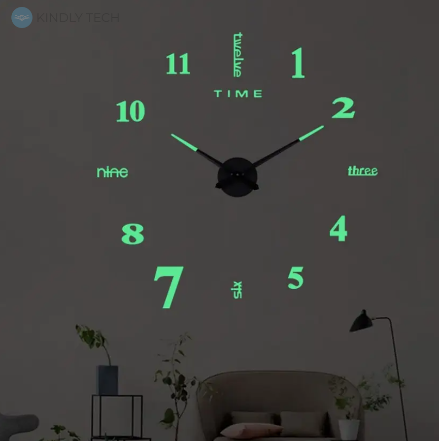 Большие настенные часы Horloge 3D DIY, Кварц флуоресцентный