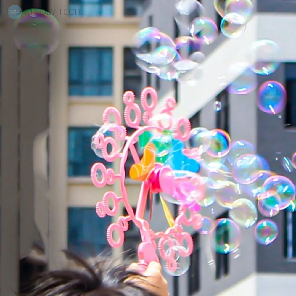 Мильна гра, машина для виробництва мильних бульбашок з вітряком, Pink