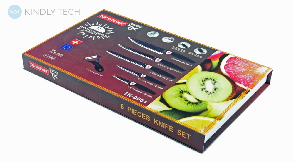 Высококачественный набор кухонных ножей из нержавеющей стали Top Kitchen TK0001 Красный