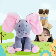 Плюшевая говорящая игрушка-слон розовый Peekaboo