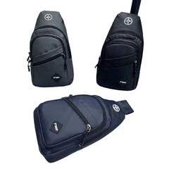 Рюкзак мужской с передним карманом без молнии наискос и эмблемой 31х18х11см в ассортименте