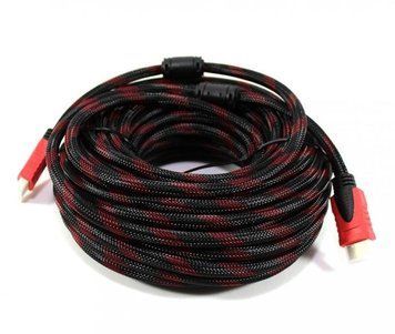 Кабель HDMI-HDMI 20м червоно-чорний