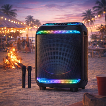 Потужна портативна Bluetooth-колонка караоке S-1241 12&rdquo; з LED підсвічуванням, мікрофонами та пультом