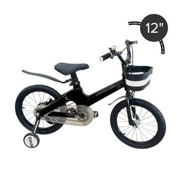 Дитячий велосипед M02 12" з кошиком, Чорний