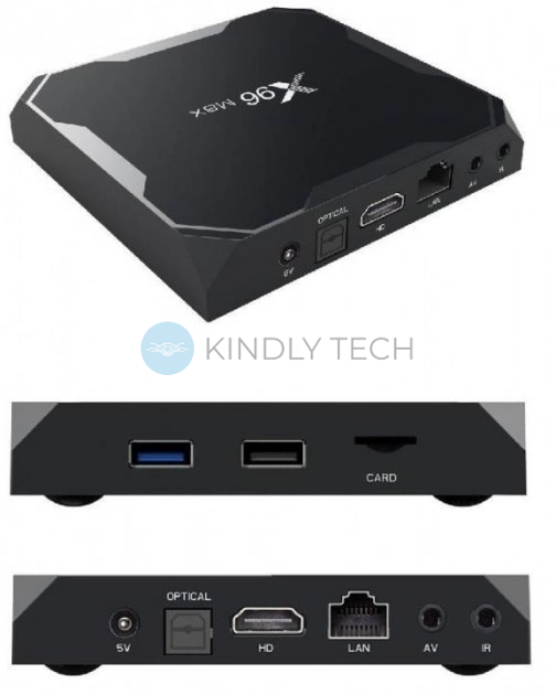 Смарт ТВ Android приставка uClan&nbsp;X96 MAX 4K 4/64Gb 4K Amlogic S905X3 с пультом ДУ