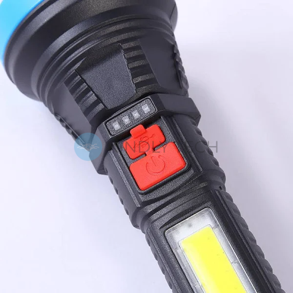 Ручний ліхтар 2в1 акумуляторний 1200мАч з USB-зарядкою та бічним світлом JX-1106C