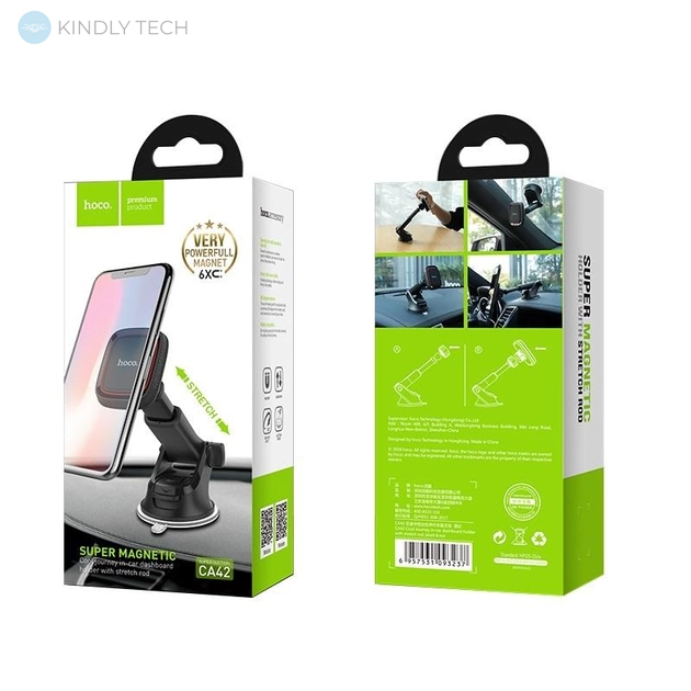 Магнитный автомобильный держатель для телефона и планшета Hoco CA42