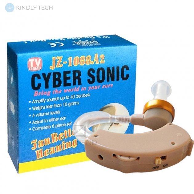 Слуховий апарат Cyber Sonic JZ-1088A2 універсальний завушний