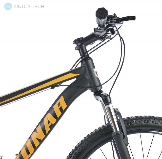 Велосипед гірський з алюмінієвою рамою KonarKA-29″18# 21S передні амортизатори, Чорний/жовтий