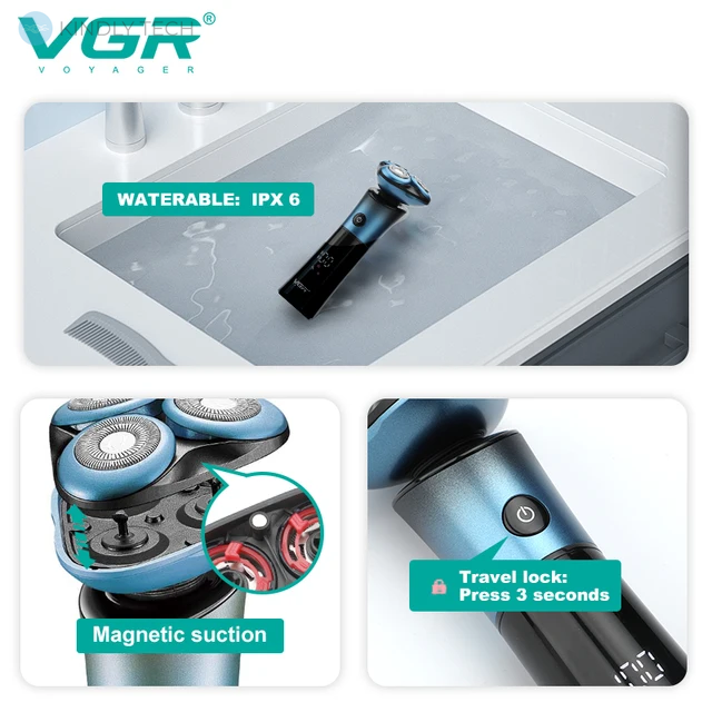 Электробритва аккумуляторная VGR V-326 с цифровым дисплеем