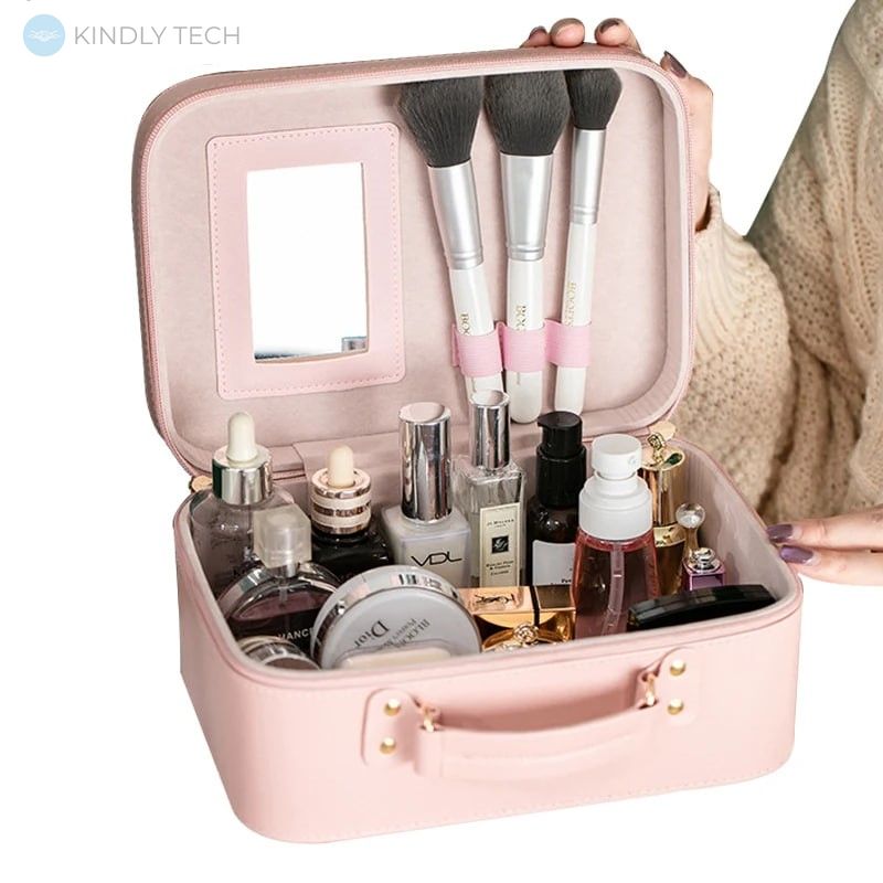 Женская портативная косметичка-сумочка, Розовая