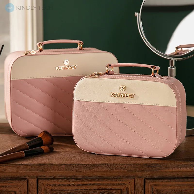 Женская портативная косметичка-сумочка, Розовая