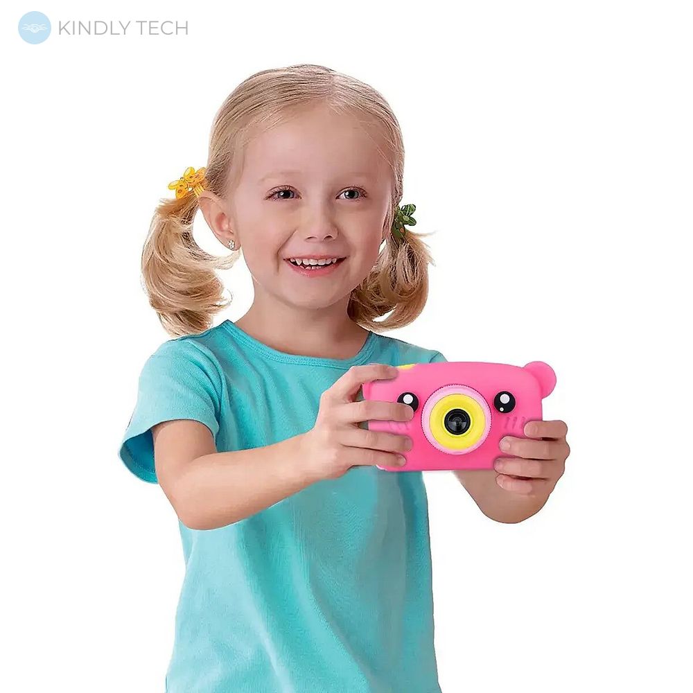 Дитяча фотокамера Baby Photo Camera Bear Teddy з автофокусом, pink