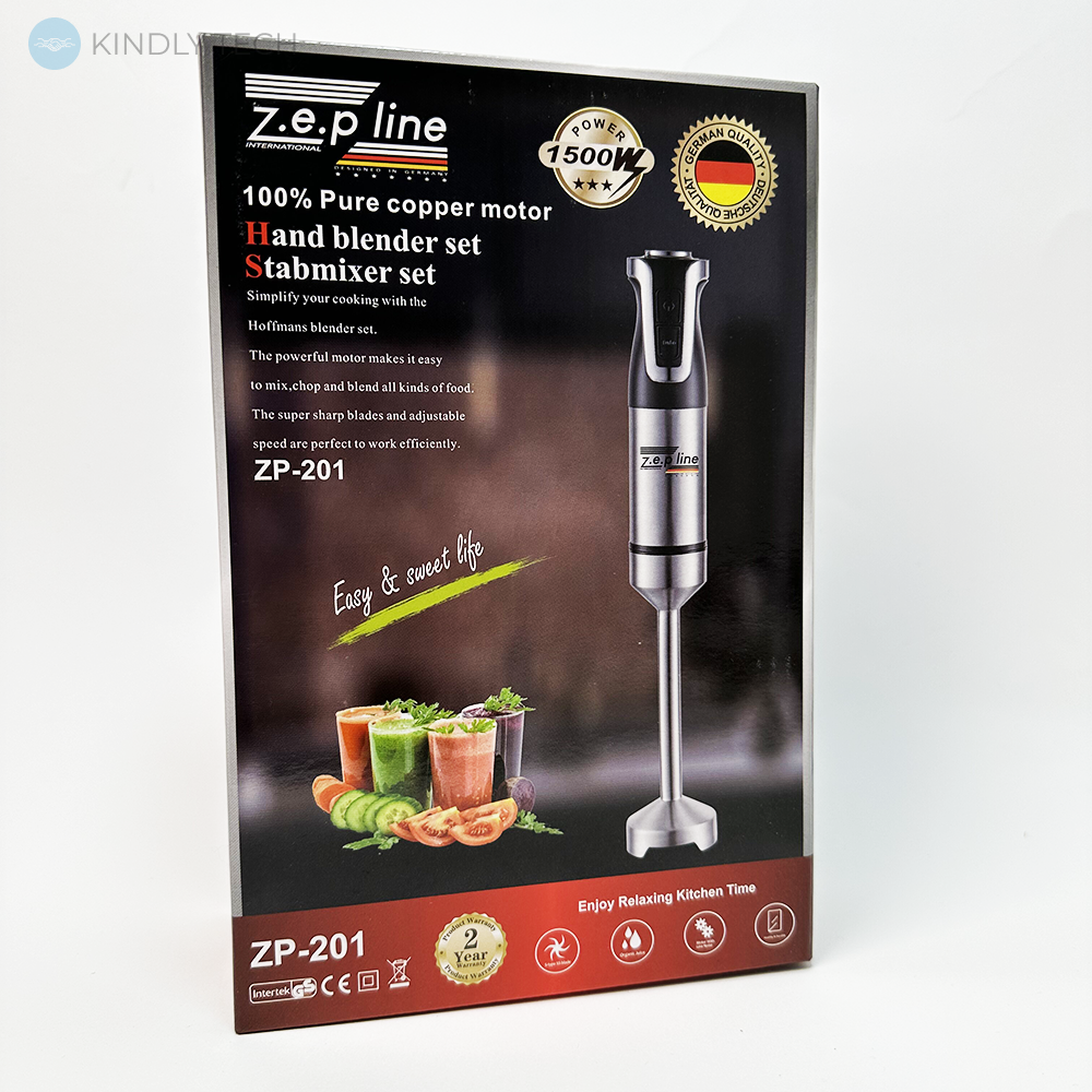 Ручной погружной блендер из нержавеющей стали 1500 Вт, Zepline ZP-201