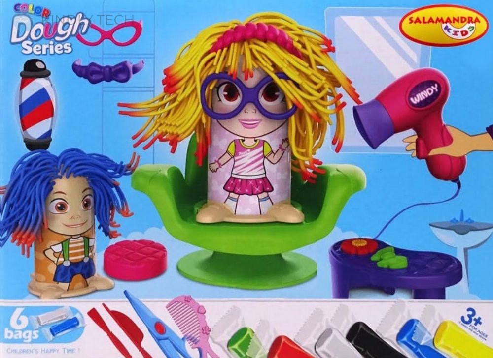 Детский набор для лепки "Парикмахерская" Barber shop Hairdresser toy
