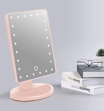 Зеркало для макияжа Magic Makeup Mirror с 22 LED-подсветкой Розовое